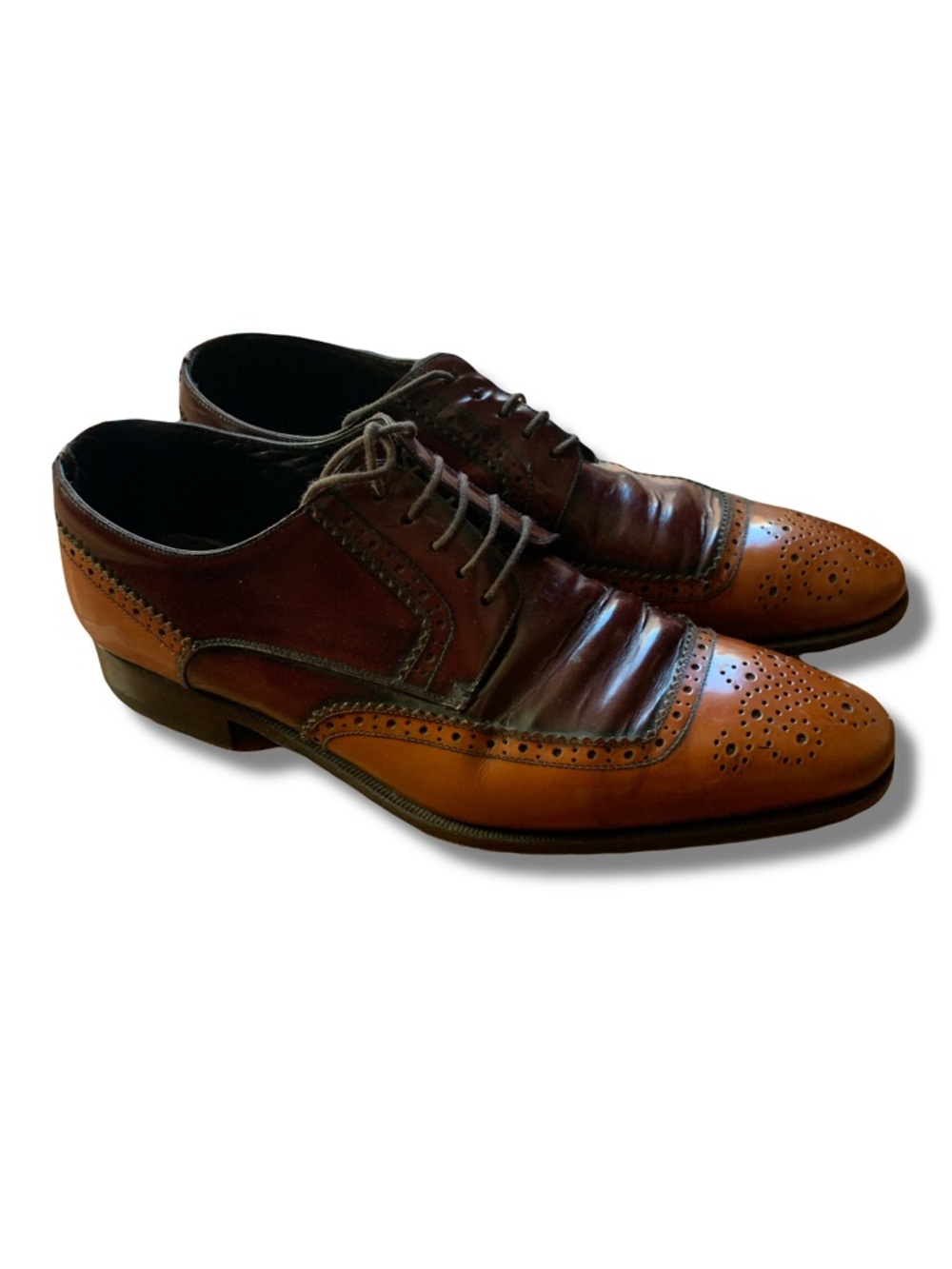 Canali Two Tone Oxford Shoes Size 10.5 Made In Italy